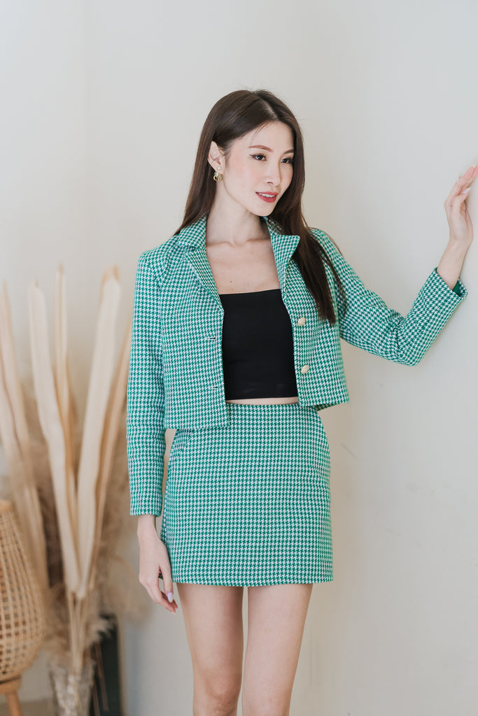 Coco Houndstooth Skorts - Green [XS/S/M/L/XL]