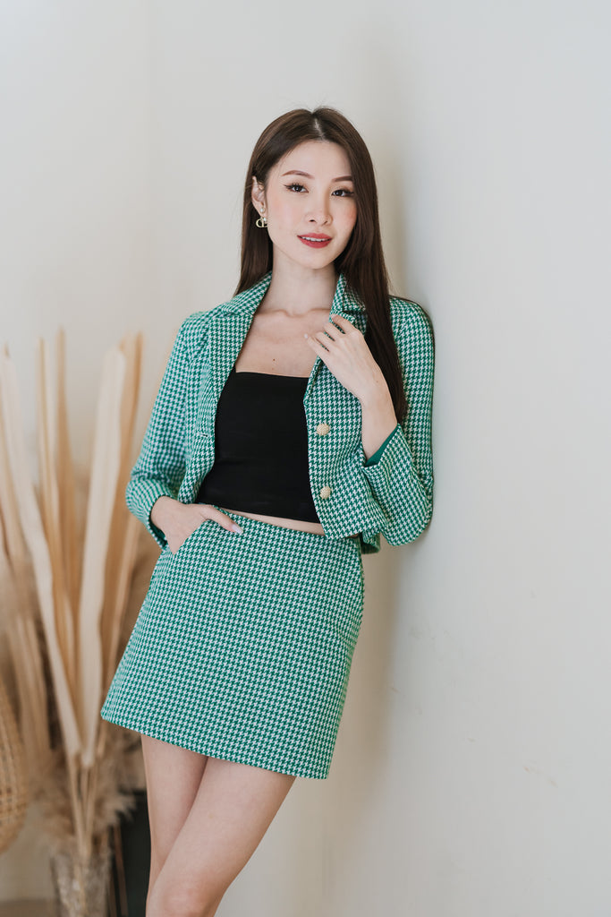 Coco Houndstooth Skorts - Green [XS/S/M/L/XL]