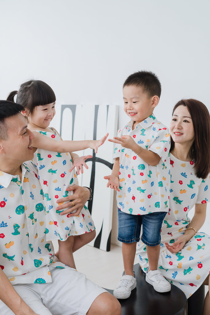 Mini Dragon Family Unisex Shirt - White [12M/2Y/3Y/4Y/5Y/6Y/7Y/8Y/9Y]