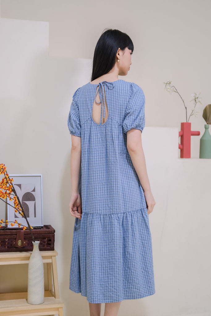 Daia Back Loop Babydoll Tier Dress - Blue [XS/S/M/L/XL]