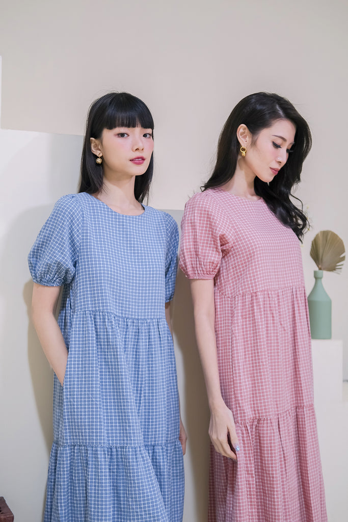 Daia Back Loop Babydoll Tier Dress - Pink [XS/S/M/L/XL]