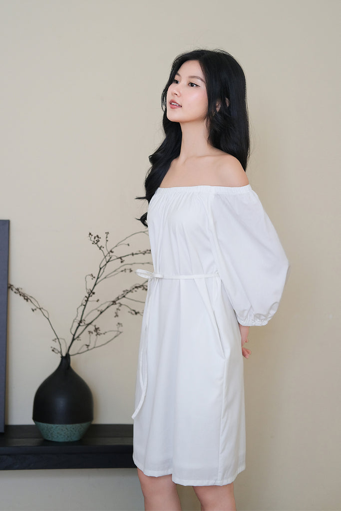 Olivia Off Shoulder Two-Way Dress - White [XS/S/M/L/XL/XXL]