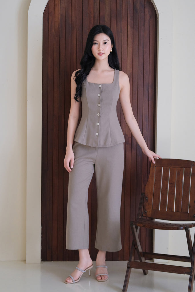 Isabelle Tweed Pants - Taupe [XS/S/M/L/XL/XXL]