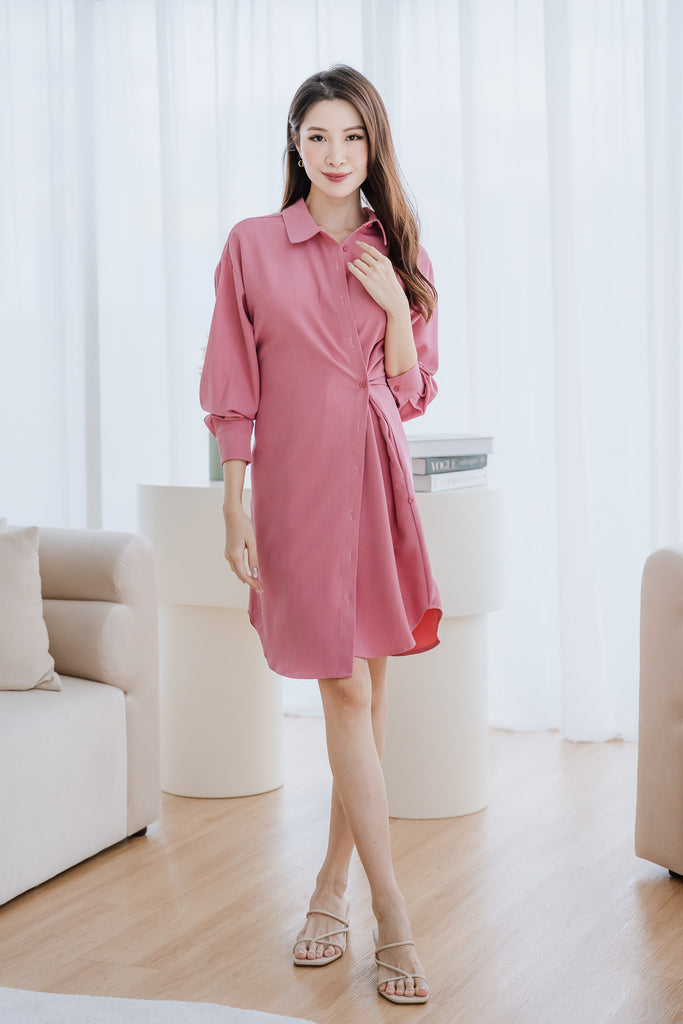 Marsha Multi Way Shirt Dress - Doll Pink [XS/S/M/L/XL/XXL]
