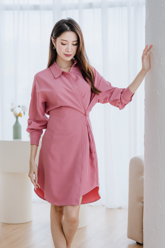 Marsha Multi Way Shirt Dress - Doll Pink [XS/S/M/L/XL/XXL]