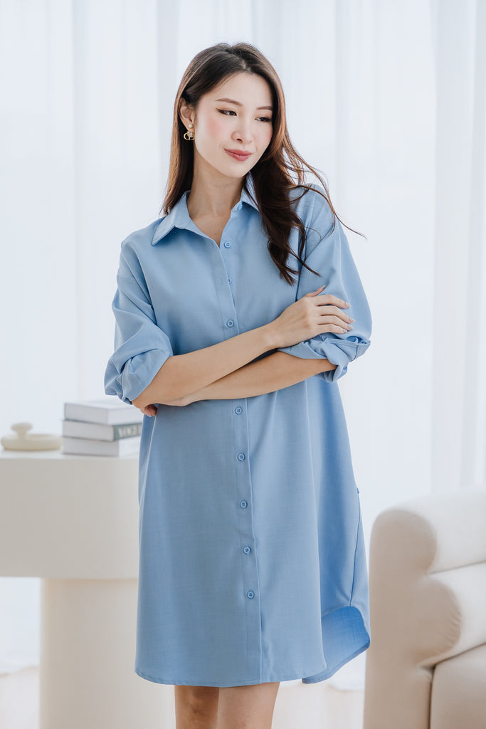 Marsha Multi Way Shirt Dress - Chambray Blue [XS/S/M/L/XL/XXL]