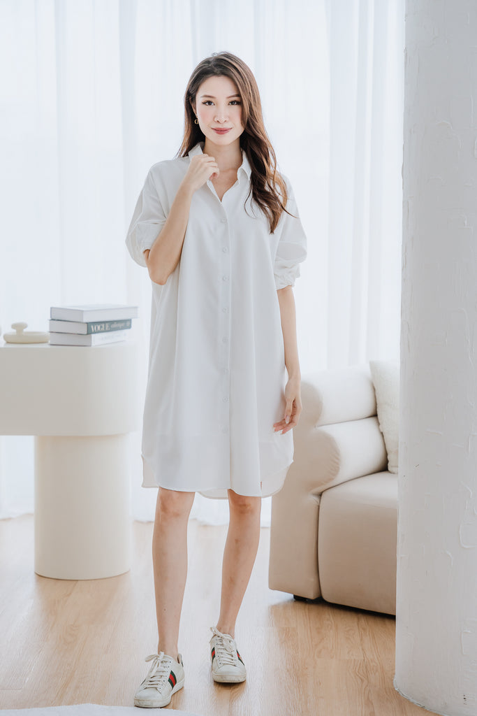 Marsha Multi Way Shirt Dress - White [XS/S/M/L/XL/XXL]