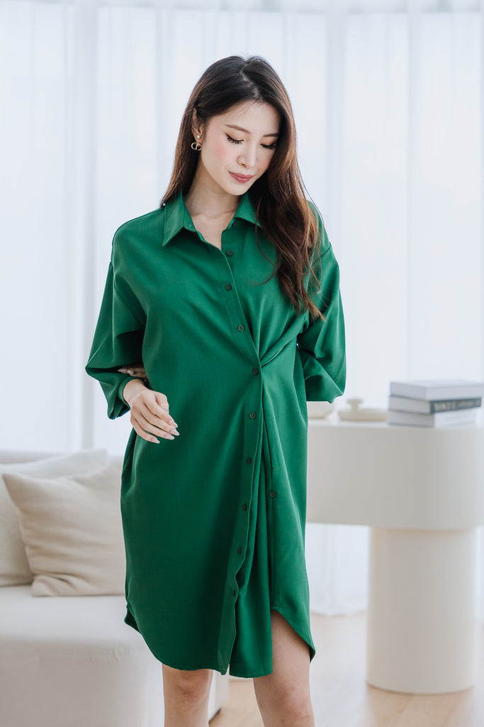 Marsha Multi Way Shirt Dress - Kelly Green [XS/S/M/L/XL/XXL]