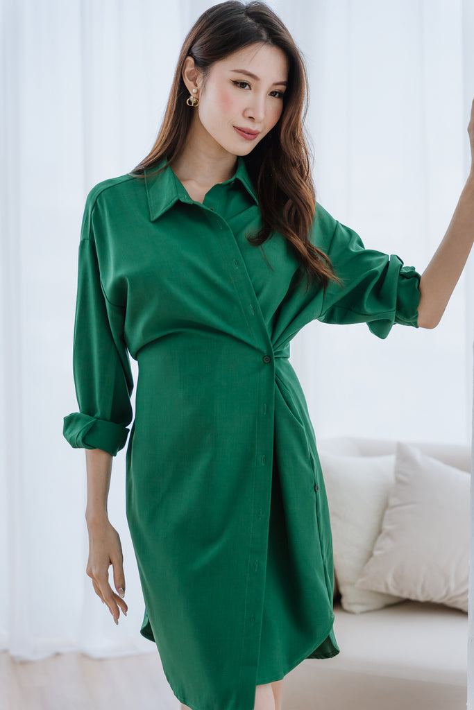 Marsha Multi Way Shirt Dress - Kelly Green [XS/S/M/L/XL/XXL]