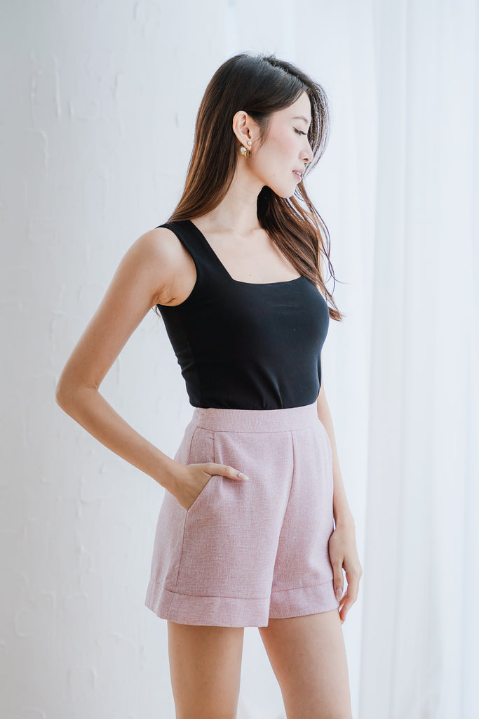 Analisse Tweed Highwaist Shorts - Pink [XS/S/M/L/XL]