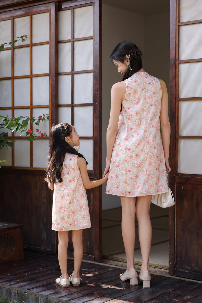 花晨 Spring Bloom Oriental Pearl Cheongsam Dress - Pink [XS/S/M/L/XL/XXL]