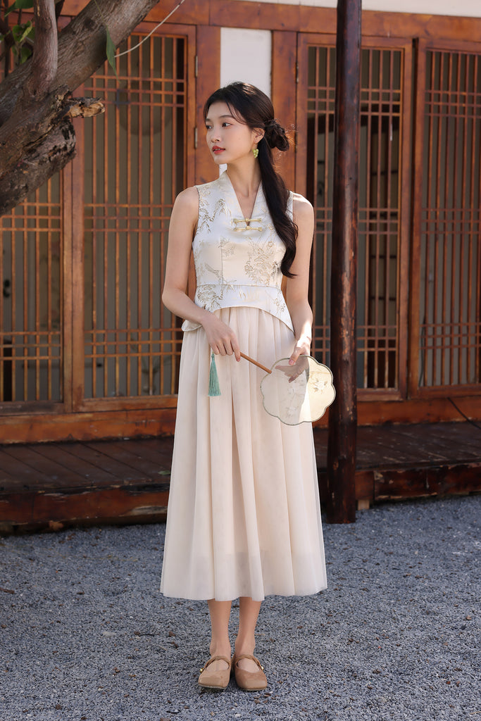 peplum dress asian Vintage 1940s Asian Print Rayon Peplum Dress