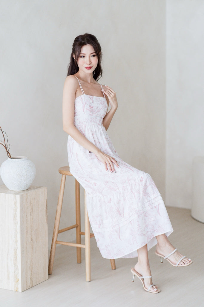 Beverly Double Spaghetti Pleated Maxi - Pink Porcelain [XS/S/M/L/XL/XXL]
