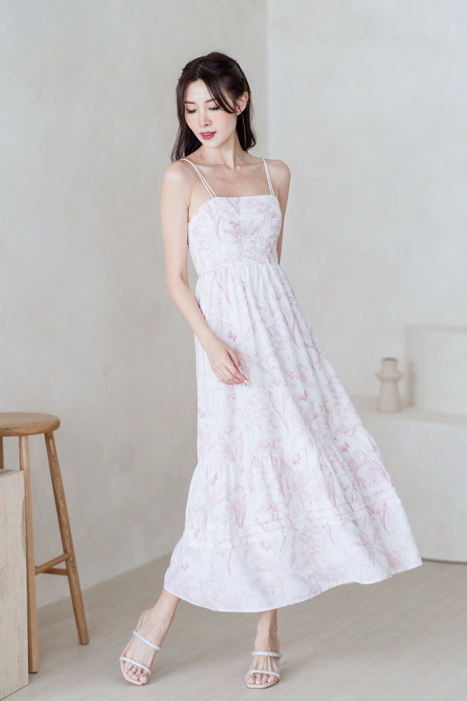 Beverly Double Spaghetti Pleated Maxi - Pink Porcelain [XS/S/M/L/XL/XXL]
