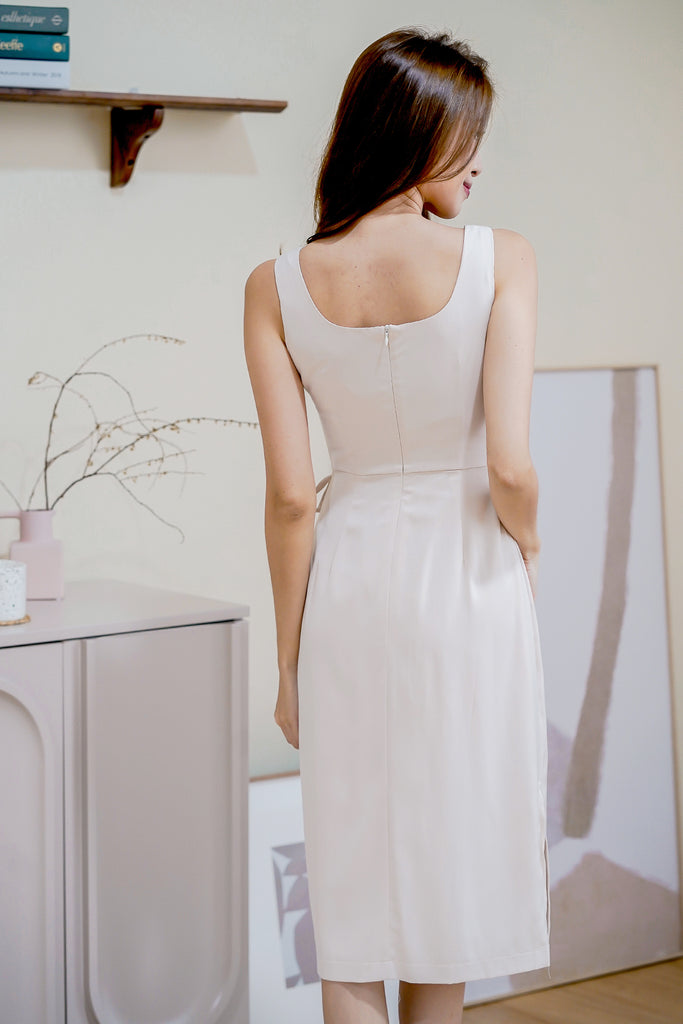 Lexi Square Neck Midi - Beige [XS/S/M/L/XL]