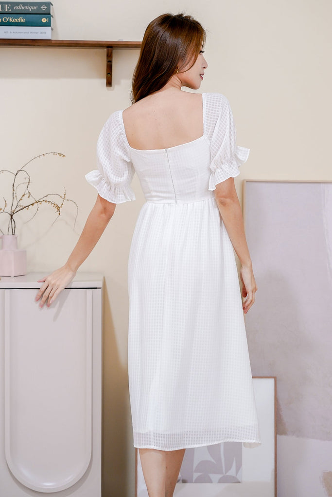 Restock: Duchess Puffy Sleeves Midi Dress - White [XS/S/M/L/XL]