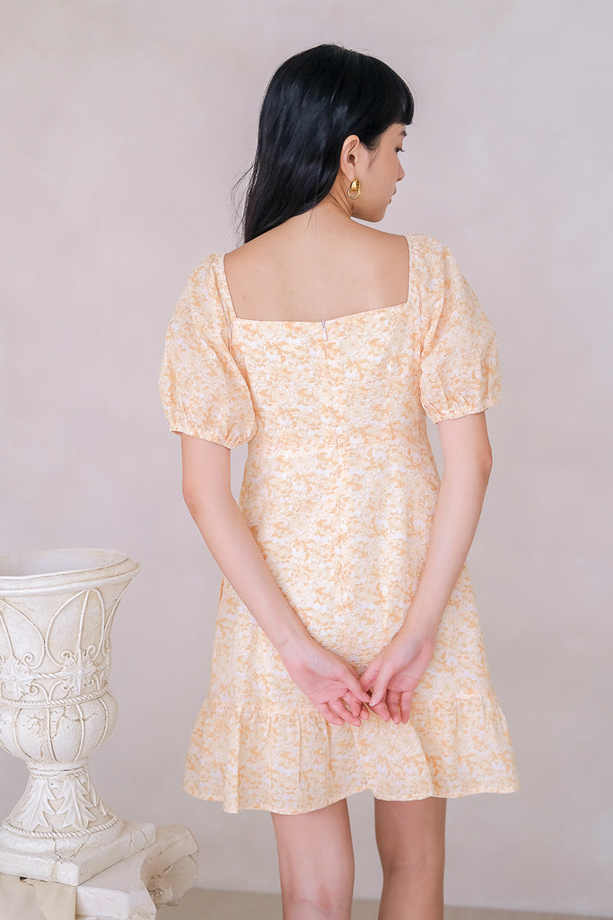 Devina Abstract Textured Dress Romper - Orange [XS/S/M/L/XL]
