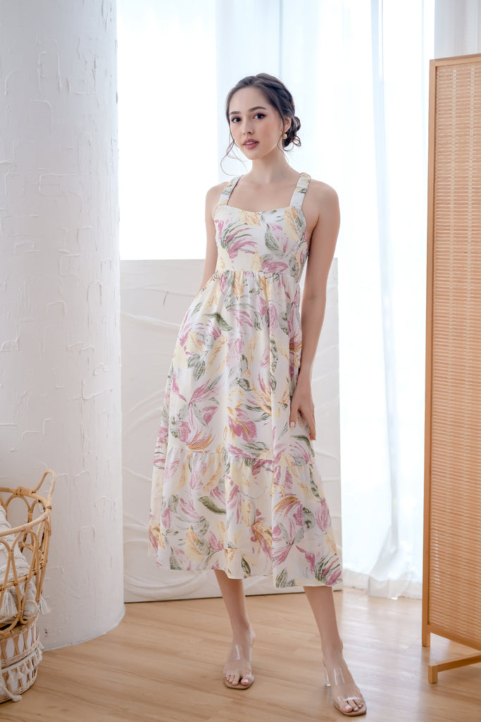Kailani Padded Cross Back Maxi - Pink Floral [XS/S/M/L/XL]