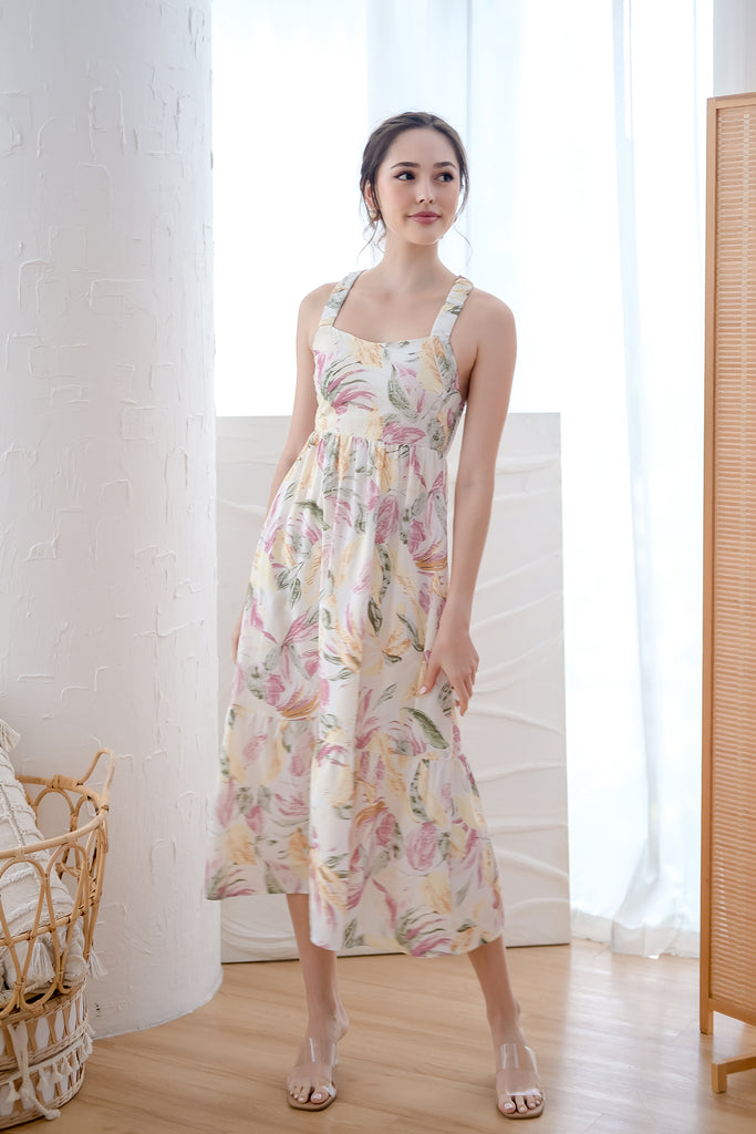 Kailani Padded Cross Back Maxi - Pink Floral [XS/S/M/L/XL]