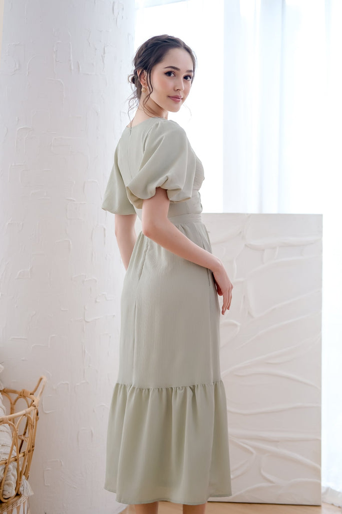Dakota Twist Knot Cut-Out Maxi Dress - Sage Green [XS/S/M/L/XL]
