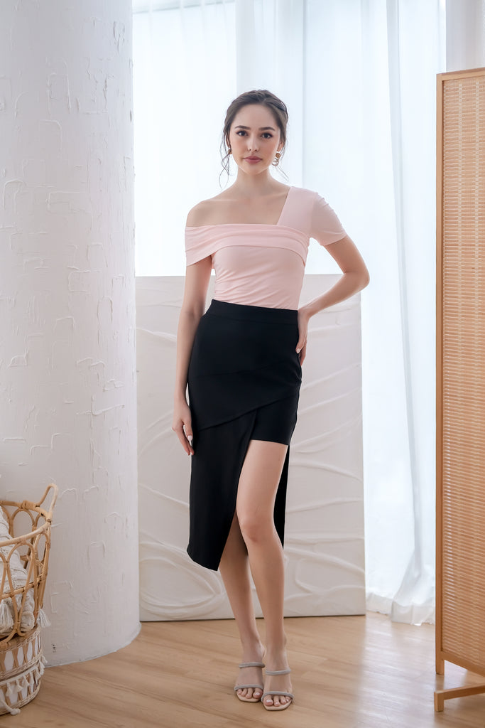 Mia Asymmetrical Hem Skirt - Black [XS/S/M/L/XL]