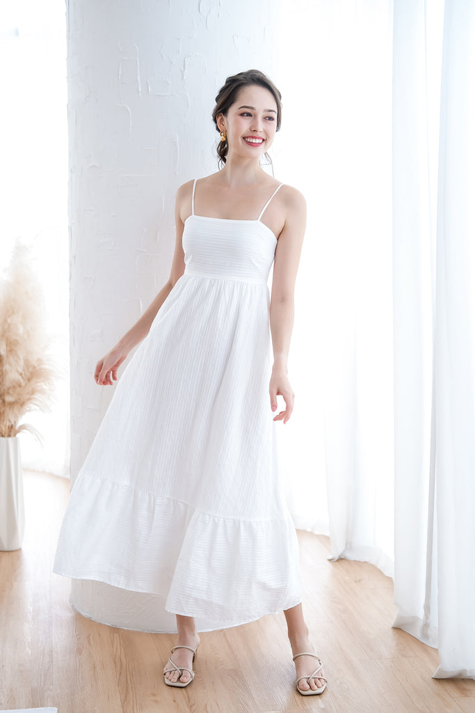 Della Empire Waist Maxi Dress - White [XS/S/M/L/XL]