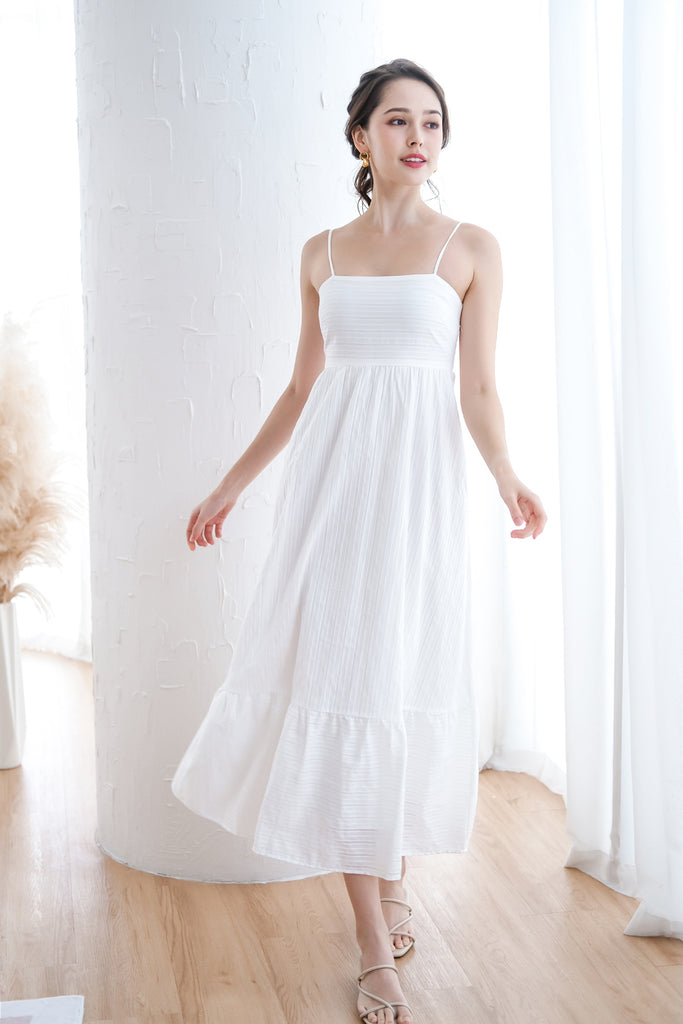 white empire waist dress Della Empire Waist Maxi Dress