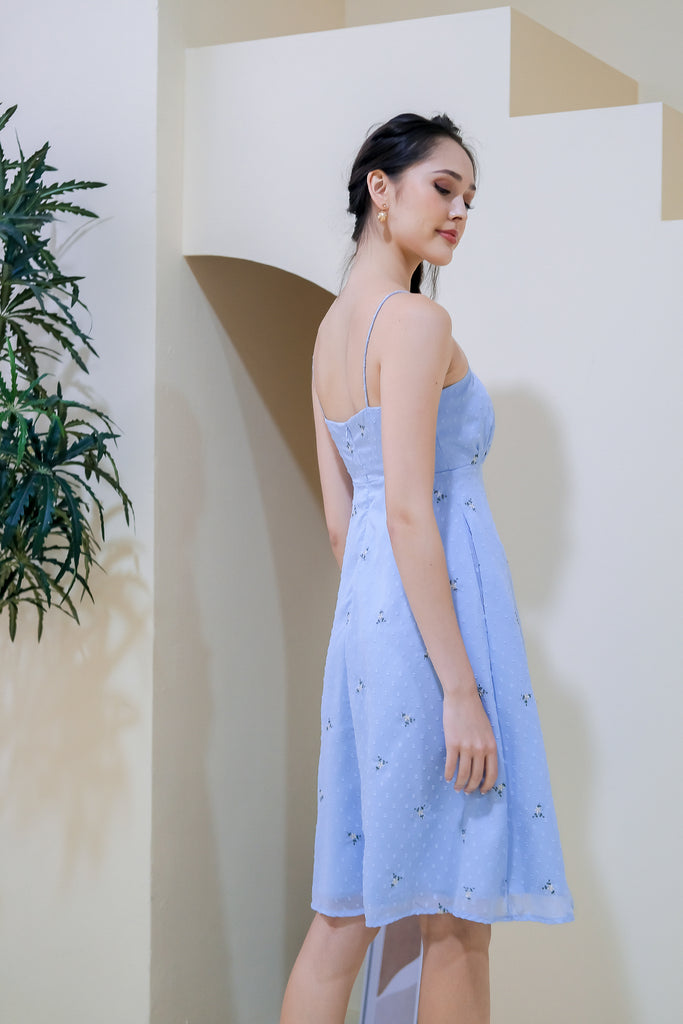Carpe Diem Embroidery Spag Dress - Blue [XS/S/M/L/XL]