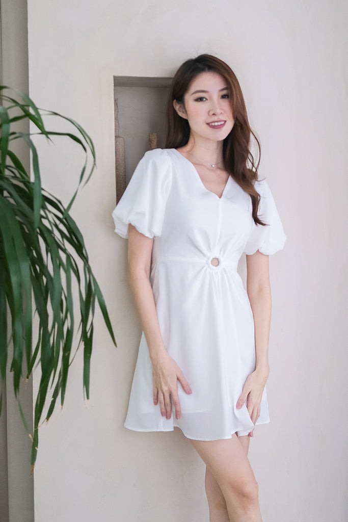Dawn Loop Cut Out Dress Romper - White [XS/S/M/L/XL]