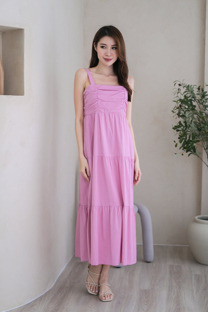 Kayler Ruched Tier Maxi - Pink [XS/S/M/L/XL]