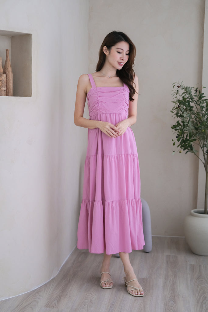 Kayler Ruched Tier Maxi - Pink [XS/S/M/L/XL]