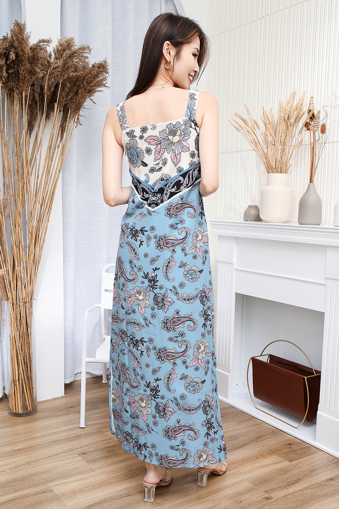 Raegan Paisley Floral Maxi Dress - Blue [XS/S/M/L/XL]