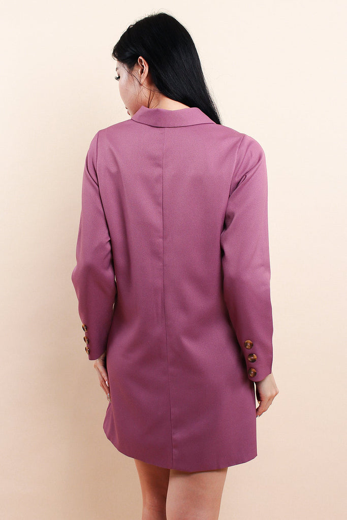 Ari Double Breasted Blazer Dress - Purple [S/M/L]