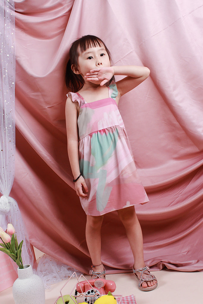 Tokyo Kids Flutter Strap Dress - [12M/18M/2Y/3Y/4Y/5Y/6Y]