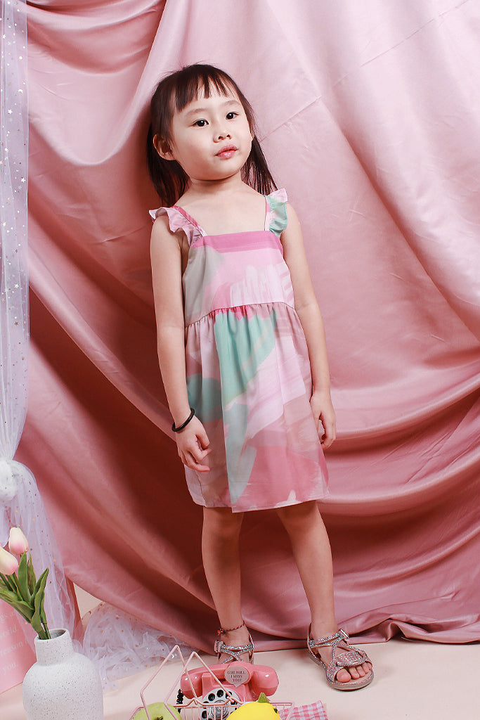 Tokyo Kids Flutter Strap Dress - [12M/18M/2Y/3Y/4Y/5Y/6Y]
