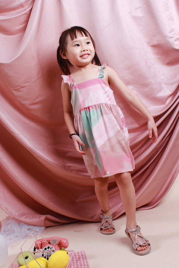 Tokyo Kids Flutter Strap Dress - [12M/18M/2Y/3Y/4Y/5Y/6Y]