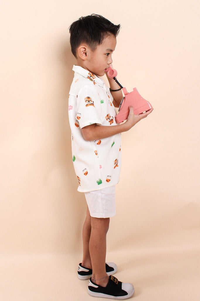 Year Of Tiger Kids Shirt - White [12M/18M/2Y/3Y/4Y/5Y/6Y/7Y/8Y]
