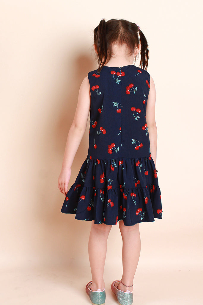 Dior Kids Cherry Print Dress - Navy [12M/18M/2Y/3Y/4Y/5Y/6Y]