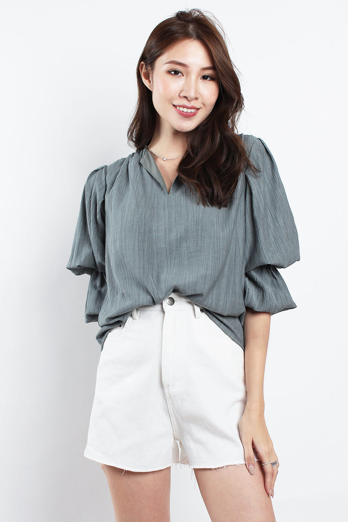 Jodi Double Puff Shirt - Gun Green [XS/S/M/L/XL]
