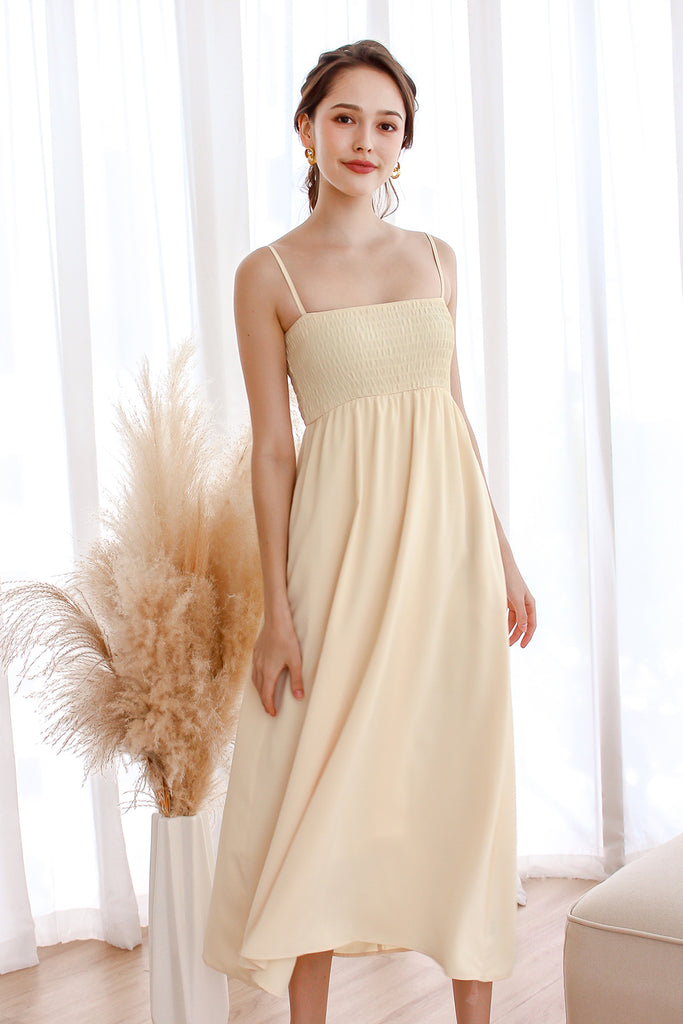 Zonia Smocked Empire Dress - Wheat [XS/S/M/L/XL]