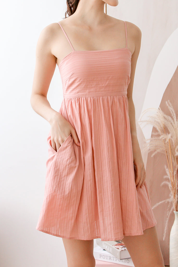 Della Babydoll Dress Romper - Dust Pink [XS/S/M/L/XL]