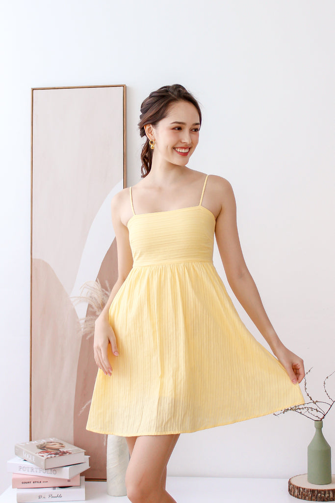 Della Babydoll Dress Romper - Butter Yellow [XS/S/M/L/XL]