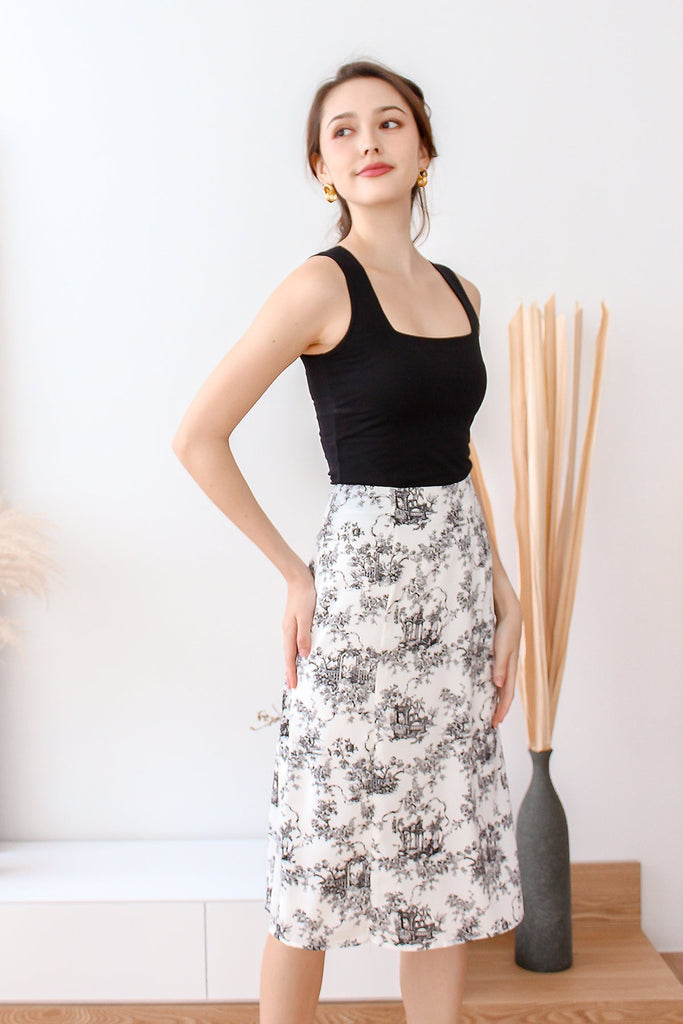Restock: Kiera Basic Square Neck Tank Top -  Black [XS/S/M/L/XL]