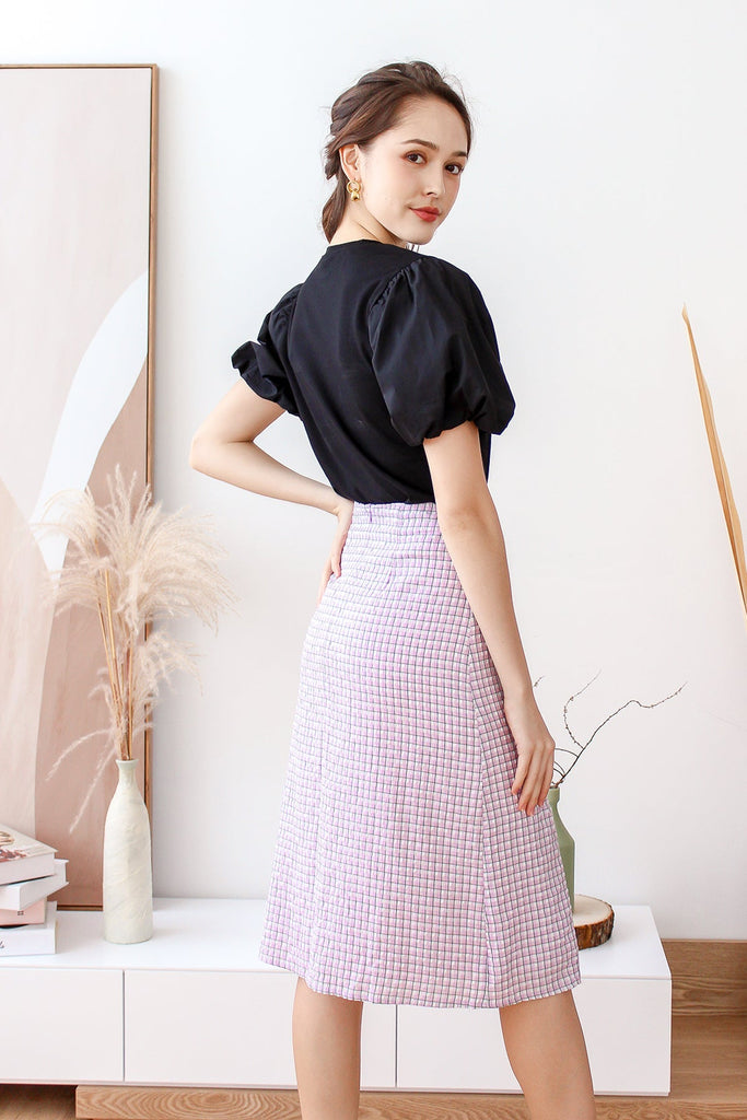 Restock: Kelly Puffy Sleeves Basic Top -  Black [XS/S/M/L/XL]