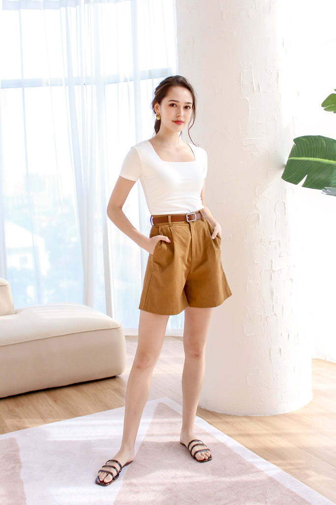Jonas Safari Belted Shorts -Camel Brown[XS/S/M/L/XL]