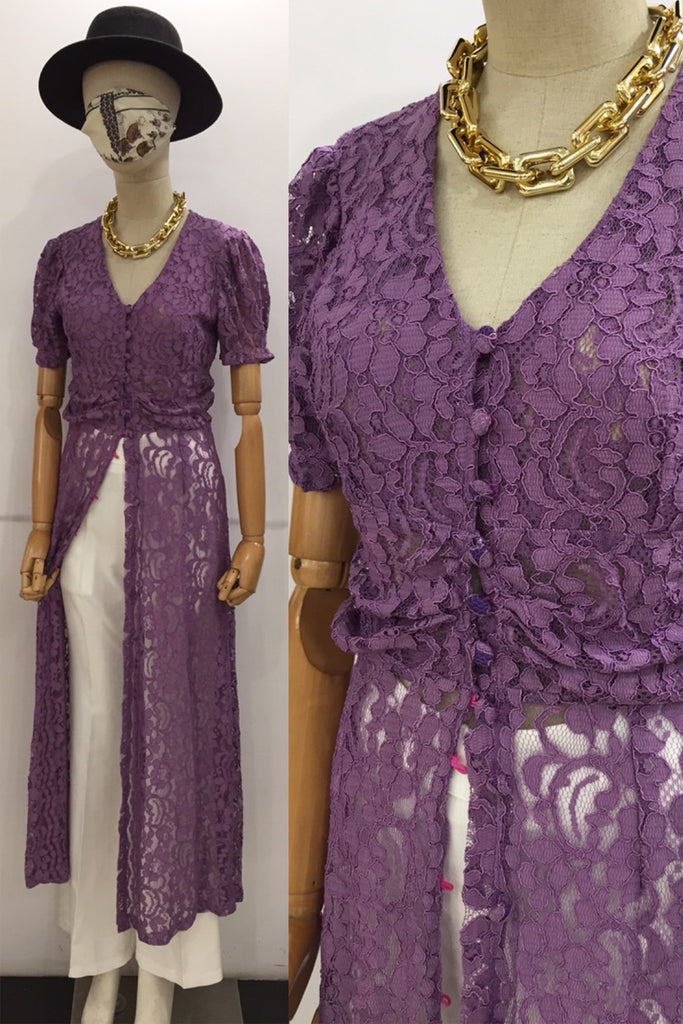 Iris Lace Maxi/Long Top - Purple [Free size]