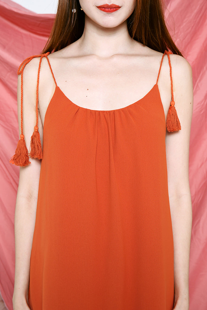 Valarie Colourblock Tassel Midi - Rust/Navy [XS/S/M/L/XL]